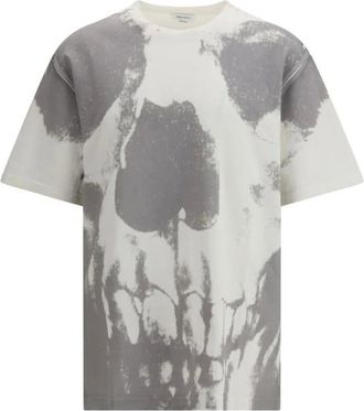 Alexander McQueen Alexander McQueen, T-Shirts, male, Gray, Size: S Skull-print T-shirt