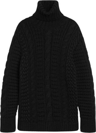 Moncler Zwarte Trui Edward Enninful Stijl - Dames - Coltruien - Zwart - S - Truien & Vesten