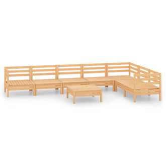 vidaXL Juego De Muebles De Jard&iacute;n 8 Piezas Madera Maciza De Pino Vidaxl