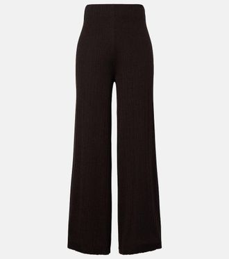 Agnona Cashmere, wool, and silk wide-leg pants