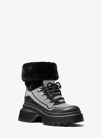 Michael Kors Shiloh Embellished Mixed-Media Boot