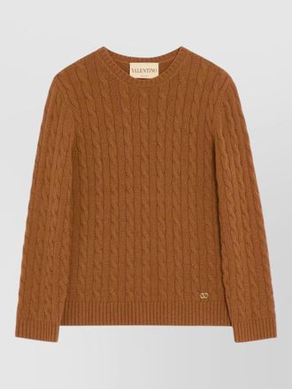 Valentino cable knit top ribbed cuffs hem