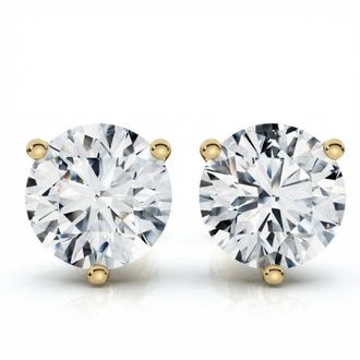 Pompeii3 2Ct TW Round Diamond Studs 14k Gold Lab Grown