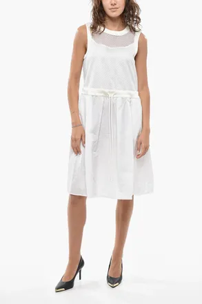 Moncler Short Eyelet Cotton Dress Moncler