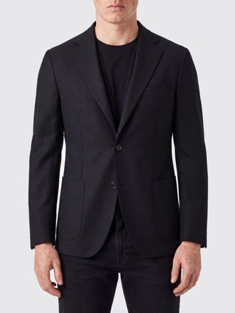 BRIGLIA 1949 Single-Breasted Pure Wool Blazer with Lapel Collar