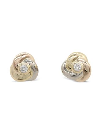 Cartier 2010s baby Trinity diamond earrings - women - 18kt Rose Gold/18kt White Gold/18kt Yellow Gold/Diamond - One Size