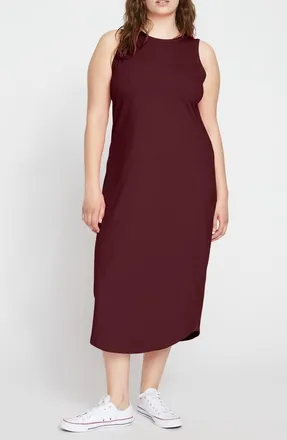 Universal Standard Cal Tank Midi Dress in Black Cherry Red at Nordstrom, Size 2Xl