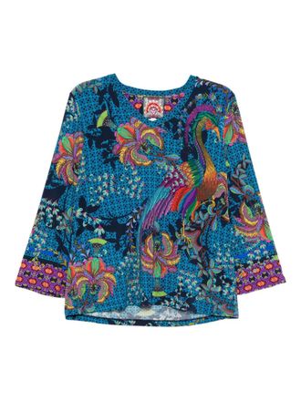 Johnny Was Janie top - women - Rayon/Spandex/Elastane - L - Blue