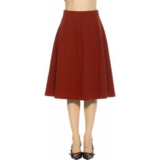 Alexia Admor Camille Pleated Midi Skirt in Red at Nordstrom Rack, Size 10