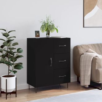 vidaXL Aparador De Madera De Ingenier&iacute;a Negro 69,5x34x90 Cm Vidaxl