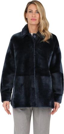 Gimos Omkeerbare Shearling Jassen - Dames - Jassen - Blauw - S - Jassen