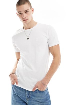 Boss Orange by Hugo Boss Tales - T-shirt bianca con riquadro con logo-Bianco