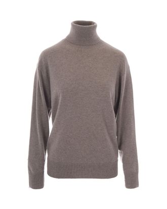P.A.R.O.S.H. Taupe Fringe Cashmere Turtleneck