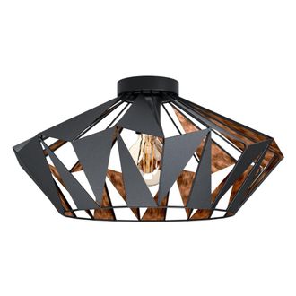 Eglo Carlton Geometric Ceiling Light - Black & Copper | TJ Hughes