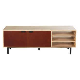Maisons du monde Mueble para TV de madera de mango y metal marrón de 150 cm