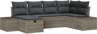 vidaXL Vidaxl - Garden Sofa Set 6 pcs Grey 55 x 62 x 69 cm Poly rattan