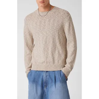 Guess Marled Cotton Crewneck Sweater in Grey/white at Nordstrom, Size Xx-Large