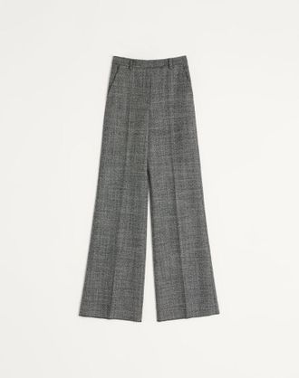 Valentino Pantaloni In Wool Mouline Donna BIANCO/ NERO 38