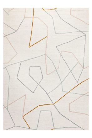 Wecon Home Alfombra hecha a mano de lana virgen y viscosa, dise&ntilde;o blanco 70x140