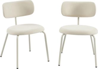 Pantone Lote de 2 sillas de tela y patas de metal beige arena