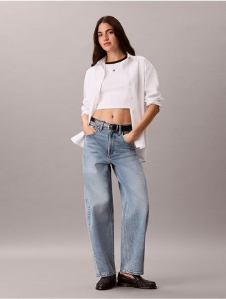 Calvin Klein Jeans Calvin Klein Womens Seamed Barrel Jeans - Blue - 24W x 30L