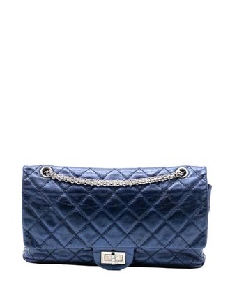 Chanel 2008-2009 Metallic Quilted Aged Calfskin Reissue 2.55 Double Flap 227 shoulder bag - women - Calf Leather - One Size - Blue