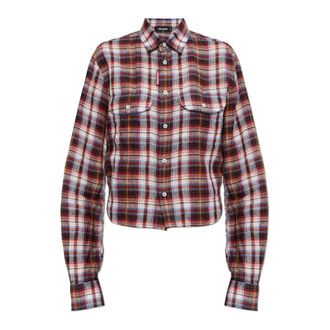 Dsquared2 Shirts, female, Multicolor, Size: XS Linen Checked Shirt
