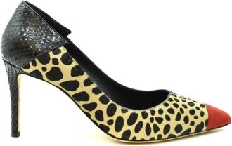 Giuseppe Zanotti Pumps met Stilettohak en Puntneus met Luipaardprint - Dames - Pumps - Veelkleurig - 40 EU - Leer - Schoenen