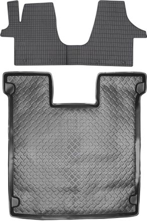 OEM Juego De Alfombrillas De Goma Para Coche Y Alfombrilla Para Maletero Para Volkswagen Transporter T5 Caravelle (2003-2015)