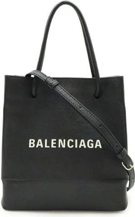 Balenciaga Pre-owned Tote Bags, female, Black, Size: ONE SIZE Pre-owned Shopping Tote Leather 2way Bag