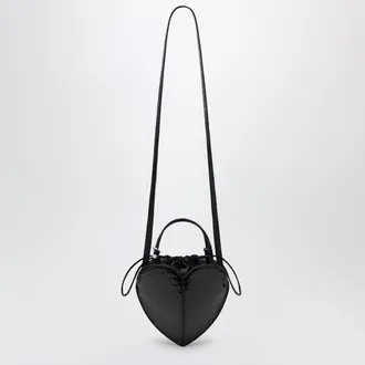 Rotate Heart Bag Croco croc-effect patent leather bag in black
