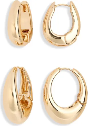Leith 2-Pack Assorted Puffy Oval Earrings in Gold at Nordstrom Rack