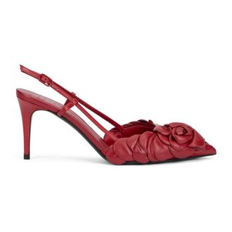 Valentino Garavani Pumps, female, Red, Size: 7 1/2 US Red Leather Slingback Heels