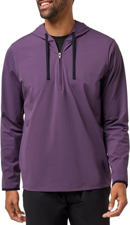 Travis Mathew Hero Hour Performance Half Zip Hoodie in Purple Velvet at Nordstrom, Size Xx-Large