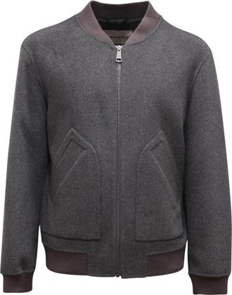 Amaranto Wol Kasjmier Jas Grijs Model B6S0006 - Heren - Bomber jackets - Grijs - S - Wol - Jassen
