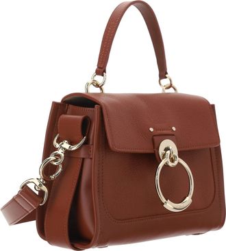 Chlo&eacute; Womens Tess Top Handle Bag Brown Calf Leather Bos
