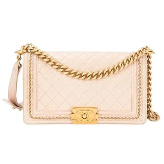 Chanel Pre-owned Boy Bag - Dames - Pre-owned - Beige - Maat: ONE Size Leer