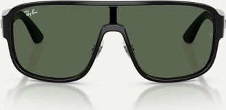 Ray-Ban Rb2229 occhiali da sole squadrati con lenti verdi in nero