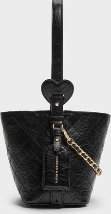 Charles & Keith Duo Quilted Chain Bucket Bag