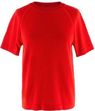 Barrie Red Cashmere Short Sleeve Top Size L