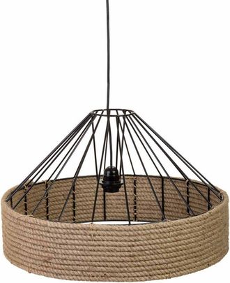 Wanderlust Deco L&aacute;mpara de techo de cuerda y metal marr&oacute;n 52x52x35h cm