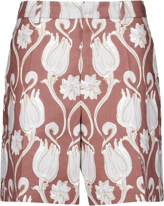 Valentino Garavani Bloemen Linnen Shorts - Heren - Korte Broeken - Veelkleurig - L - Linnen - Korte Broeken