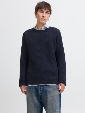 Jack & Jones Rundhalspullover »JJPANNEL KNIT CREW NECK AW25«