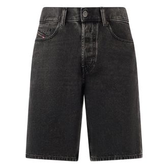 Diesel Denim Shorts, male, Black, Size: W28 Black Denim Shorts Comfortable and Versatile