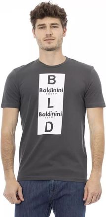 Baldinini Mens Bld Tshirt Short Sleeve Crew Neck - Grey Cotton - Size X-Small