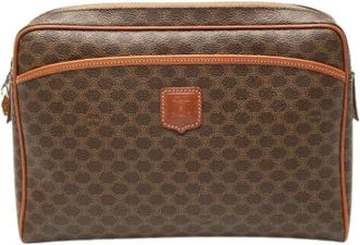 Celine Pre-owned Coated Canvas Clutch - Dames - Vintage Clutch - Bruin - ONE Size - Leer - Vintage