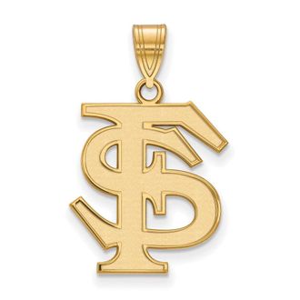 Diamond2Deal 10k Yellow Gold Florida State University F-S Large Pendant
