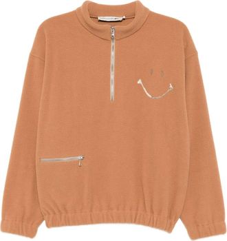 Joshua Sanders Fleece sweater met borduurwerk - Bruin