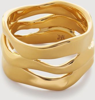 Monica Vinader Gold Wave Triple Ring