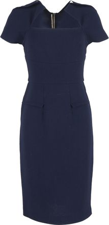 Roland Mouret De Biltmore-jurk in marineblauwe wol